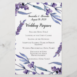 Programmet Lilac Watercolor Elegant bröllop