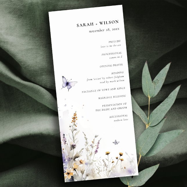 Programmet Lilac WildblomButterfly Garden Inbjudningar (Skapare uppladdad)