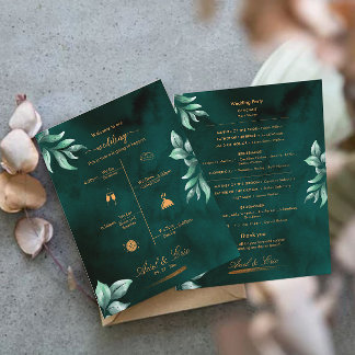 Programmet Marble Greenery Classic Elegant bröllop