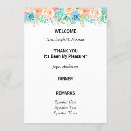 Programmet Peach och Grönt Blommigt Pension Inbjudningar