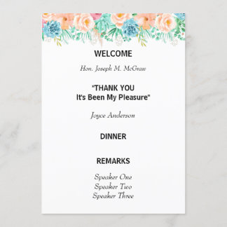 Programmet Peach och Grönt Blommigt Pension Inbjudningar