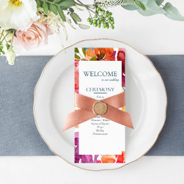 Programmet personligt bröllp med ljusa sommarfärg program