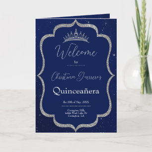 Programmet royal Blue and Starry Night Quinceanera Inbjudan