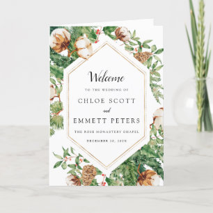 Programmet Rustic Botanical Winter Wedding Booklet Program