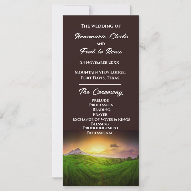 Programmet Rustic Farmland Sunrise/Sunset Ceremony (Framsida)