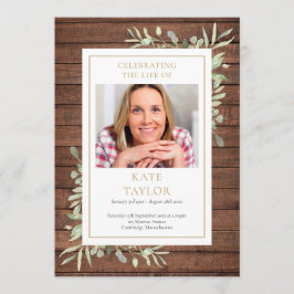 Programmet Rustic Greenery Funeral Order Program