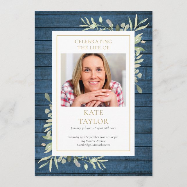 Programmet Rustic Greenery Funeral Order Program (Framsida)