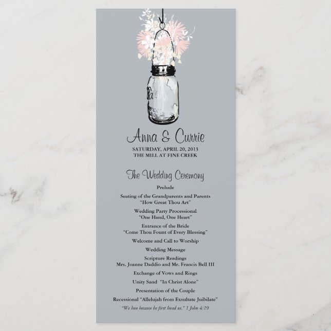 Programmet Rustic Mason Burk och Wildblome Program (Framsida)