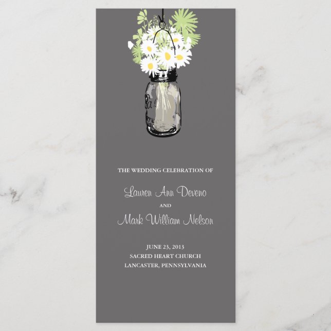 Programmet Rustic Mason Burk och Wildblomme Daisys Program (Framsida)