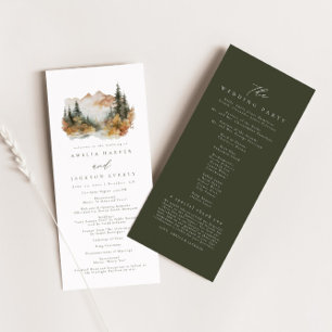Programmet Rustic Mountain Bröllop Order of Events