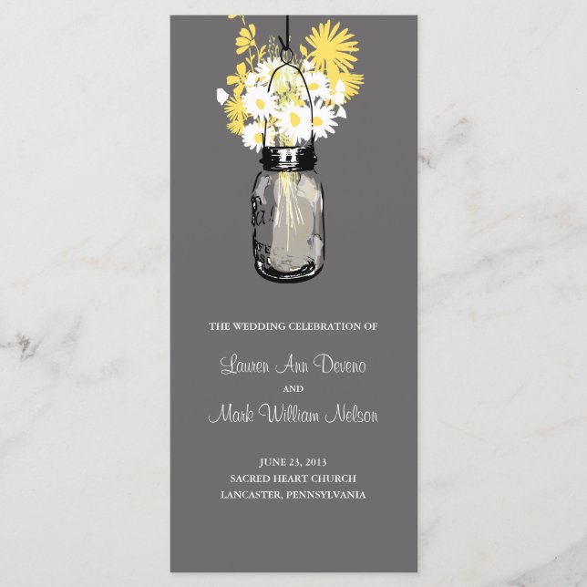 Programmet Rustic Wood Mason Burk och Wildblommor Program (Framsida)