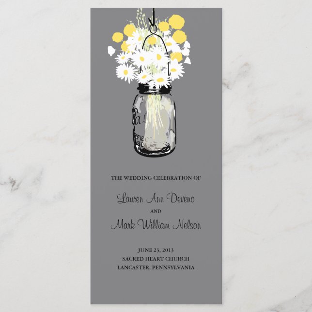 Programmet Rustic Wood Mason Burk och Wildblommor Program (Framsida)