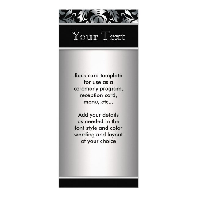 Programmet silver och Black Menu Reklamkort (Framsidan)
