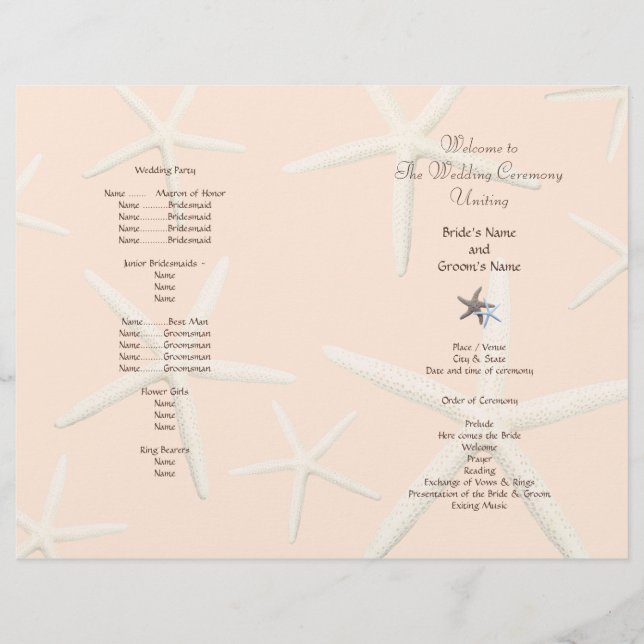 Programmet Starfish White Beach Wedded Folded Fläk (Framsida)