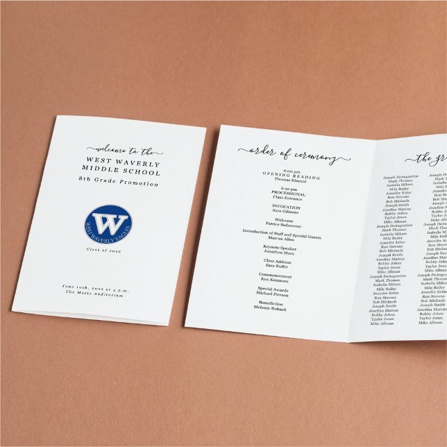 Programmet studenten (version 3 kolumner) reklamblad (Skapare uppladdad)