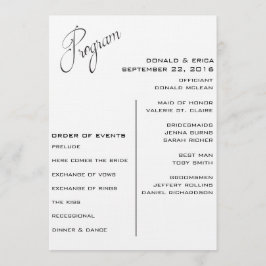 Programmet Svarta Elegant bröllop Program
