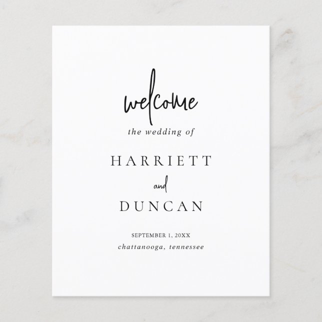 Programmet Svarta och vita Elegant bröllop (Framsida)