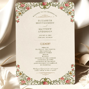 Programmet Victorian Ornate Guld Arch & Rosa ros Inbjudningar
