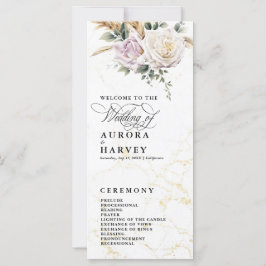 Programmet Watercolor Ro Flowers Elegant bröllop