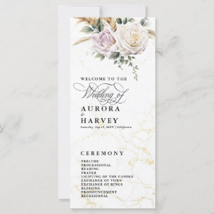 Programmet Watercolor Ro Flowers Elegant bröllop