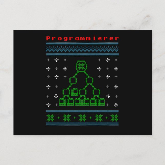 Programmör Computer Ugly jul Sweater Gift Vykort (Framsida)