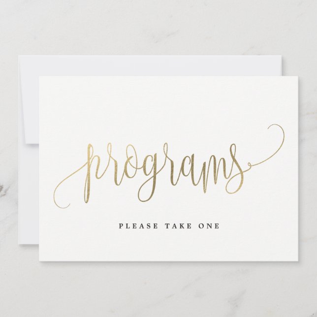 Programsignatur - Lättfärgad calligrafi Inbjudningar (Framsida)