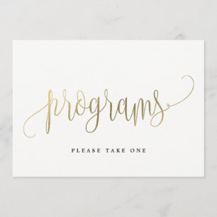 Programsignatur - Lättfärgad calligrafi Inbjudningar