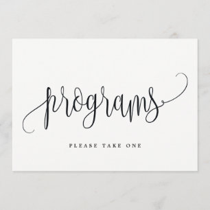Programsignatur - Lättfärgad calligrafi Inbjudningar