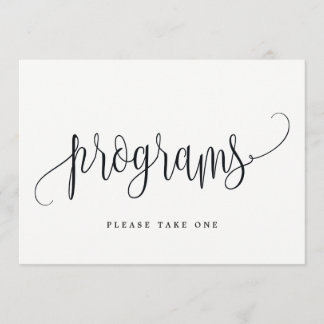 Programsignatur - Lättfärgad calligrafi Inbjudningar