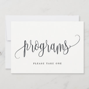 Programsignatur - Lättfärgad calligrafi Inbjudningar