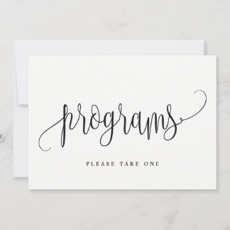 Programsignatur - Lättfärgad calligrafi Inbjudningar