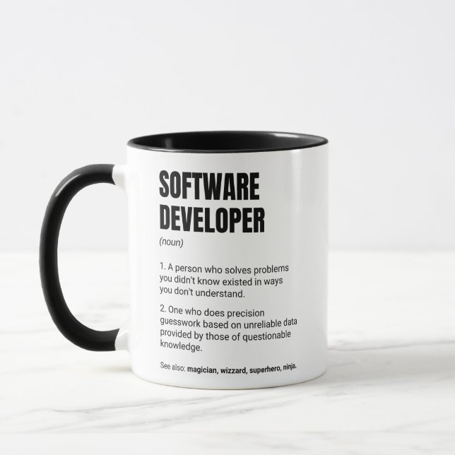 Programvaruutvecklares definition Rolig ingenjör Mugg (Vänster)