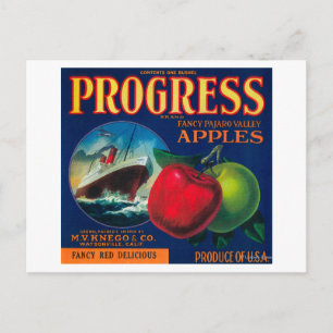 Progress Apple Låda LabelWatsonville, CA Vykort
