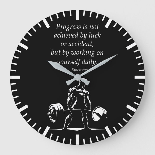 Progress Daily - Motivational Gym, Workout Fitness Stor Klocka (Framsida)