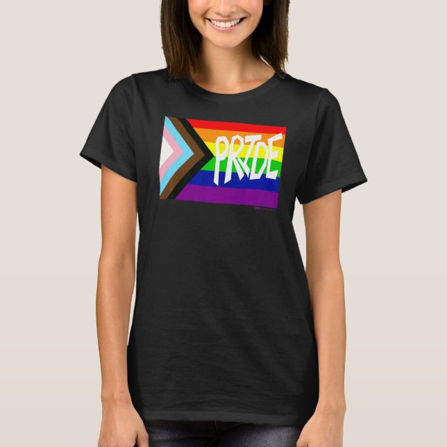 Progress Flagga Rainbow Ord 6 T Shirt (Framsida)