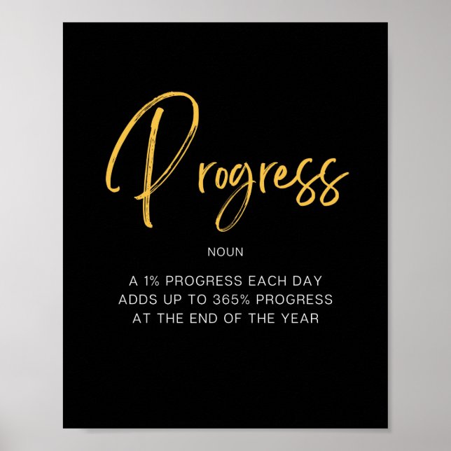 Progress-inspirerande citat poster (Framsidan)