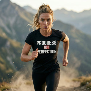 Progress Inte Perfektion Gym Motivation T-Shirt