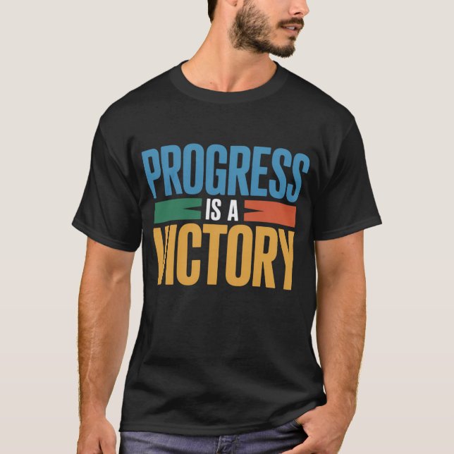 Progress Is a Victory men's Basic T-Shirt (Framsida)