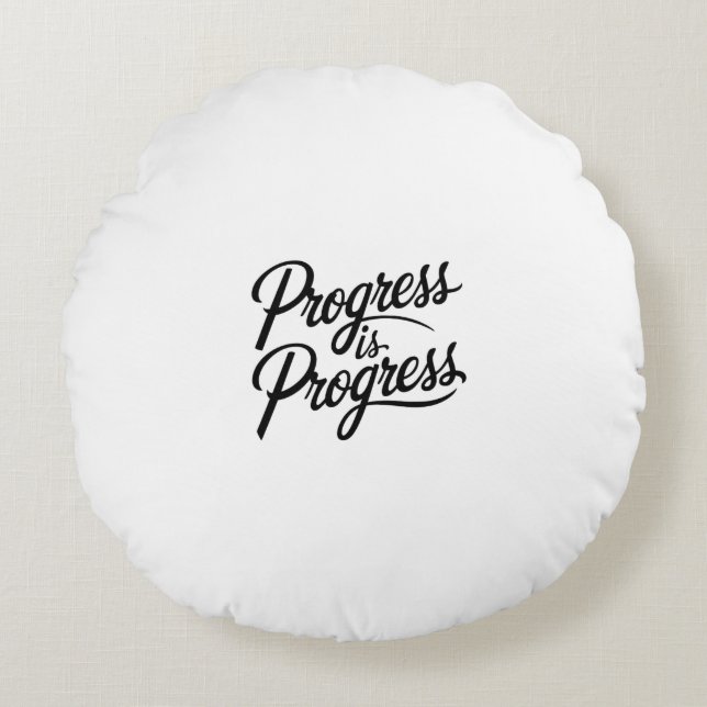 progress is progress rund kudde (Framsidan)