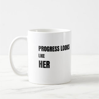 Progress Looks Like Her white Mug – Moms Gift Kaffemugg