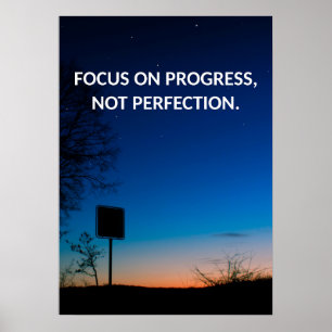 Progress Motivering Quote Poster