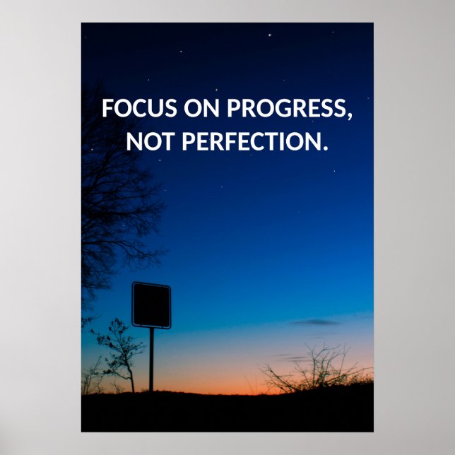 Progress Motivering Quote Poster (Framsidan)