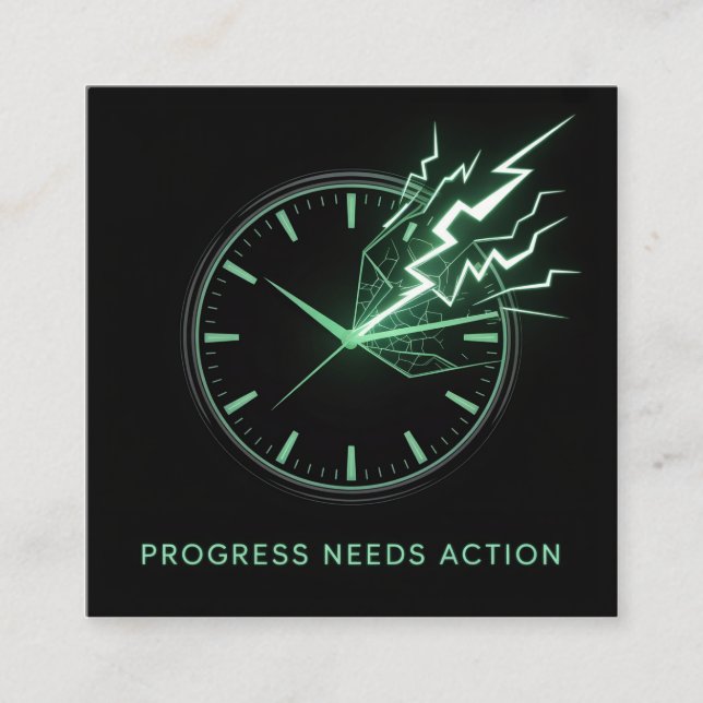 Progress Needs Action Fyrkantigt Visitkort (Framsida)