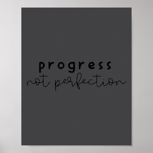 Progress Not Perfection Funny Motivating Statement Poster (Framsidan)