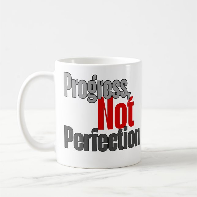Progress not perfection  kaffemugg (Vänster)