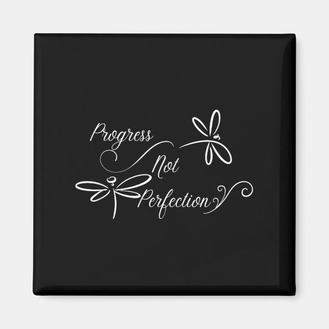 Progress Not Perfection Motivational Design  Magnet (Framsidan)
