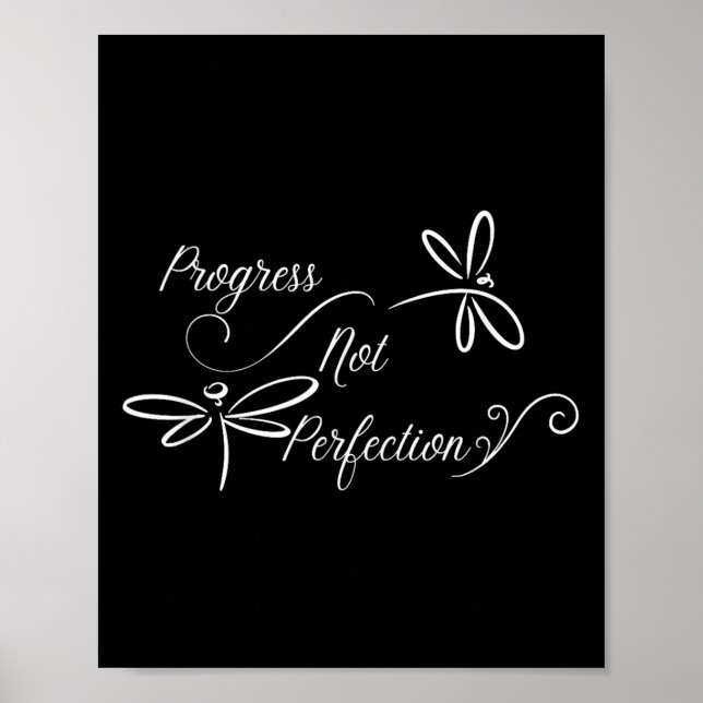 Progress Not Perfection Motivational Design  Poster (Framsidan)