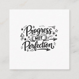 Progress Not Perfection Motivational Quote Design Tilläggskort