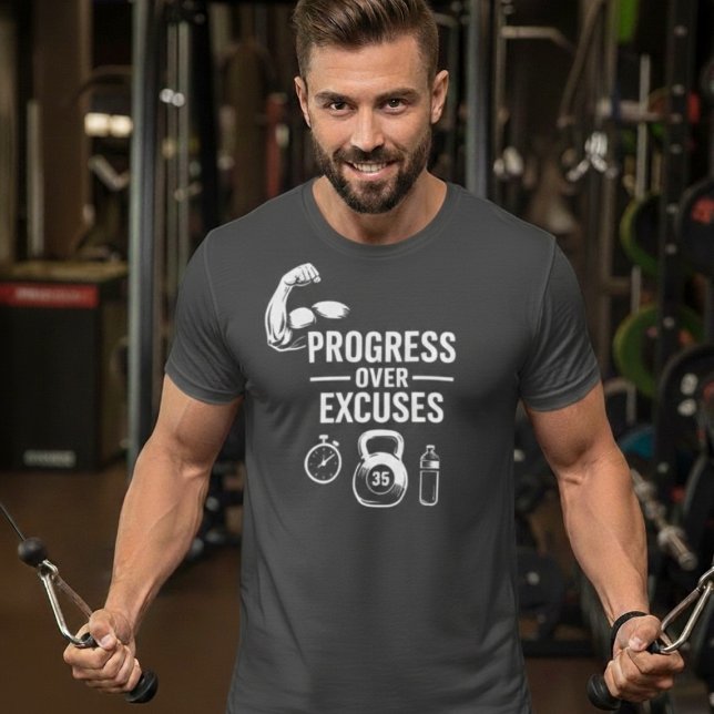 Progress Over Excuses – Motivational T-Shirt (Skapare uppladdad)