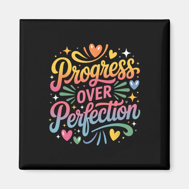 Progress Over Perfection Back To School Teachers E Magnet (Framsidan)